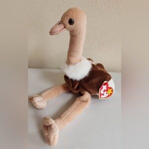Ty Plush Ostrich with Brown and Cream